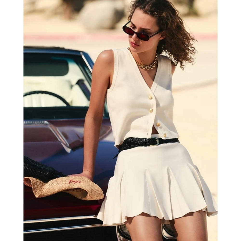 J.Crew Pleated mini sweater-skirt